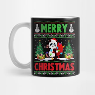 Funny Panda Animal Lover Xmas Lighting Panda Merry Christmas Mug